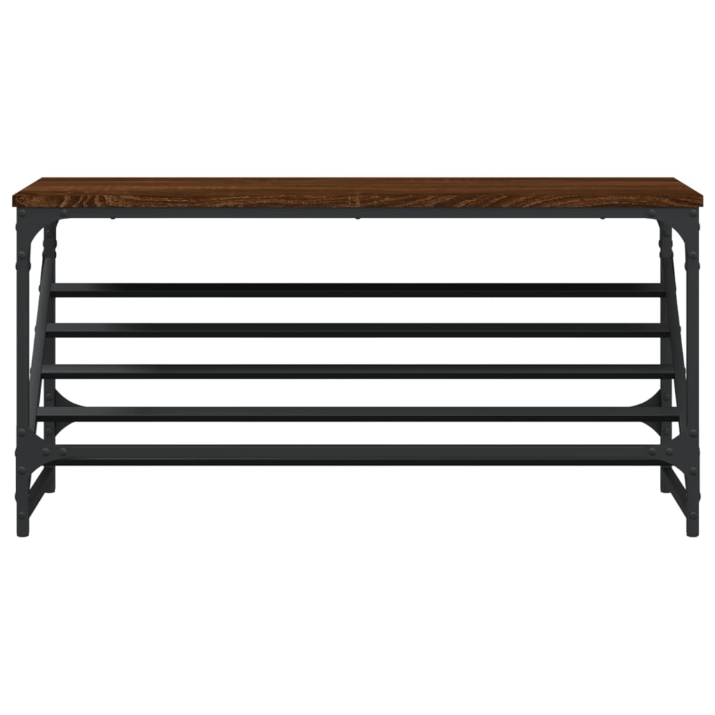 Vidaxl schoenenrek 90x30x45 cm bewerkt hout bruin eikenkleur