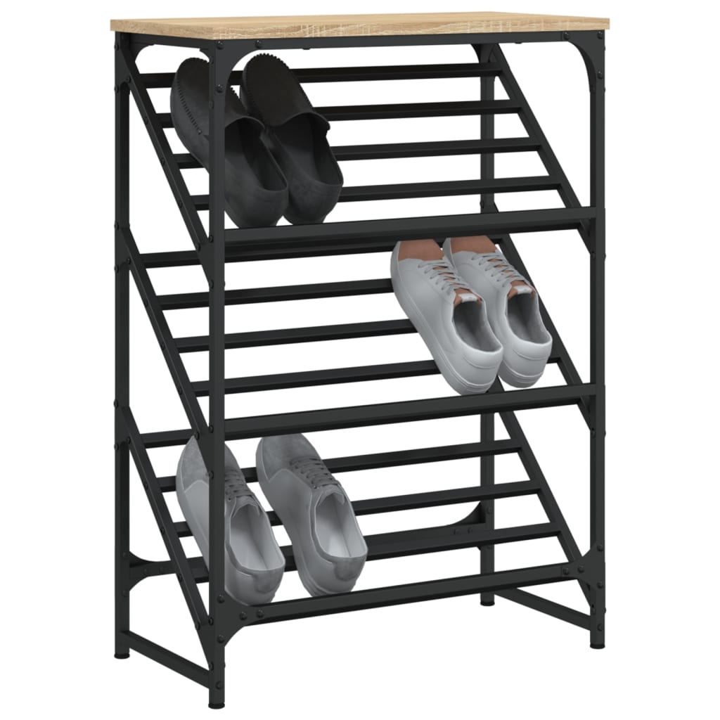 Vidaxl Shoe Rack 60x30x85 cm forarbejdet træ sonoma eg farvet