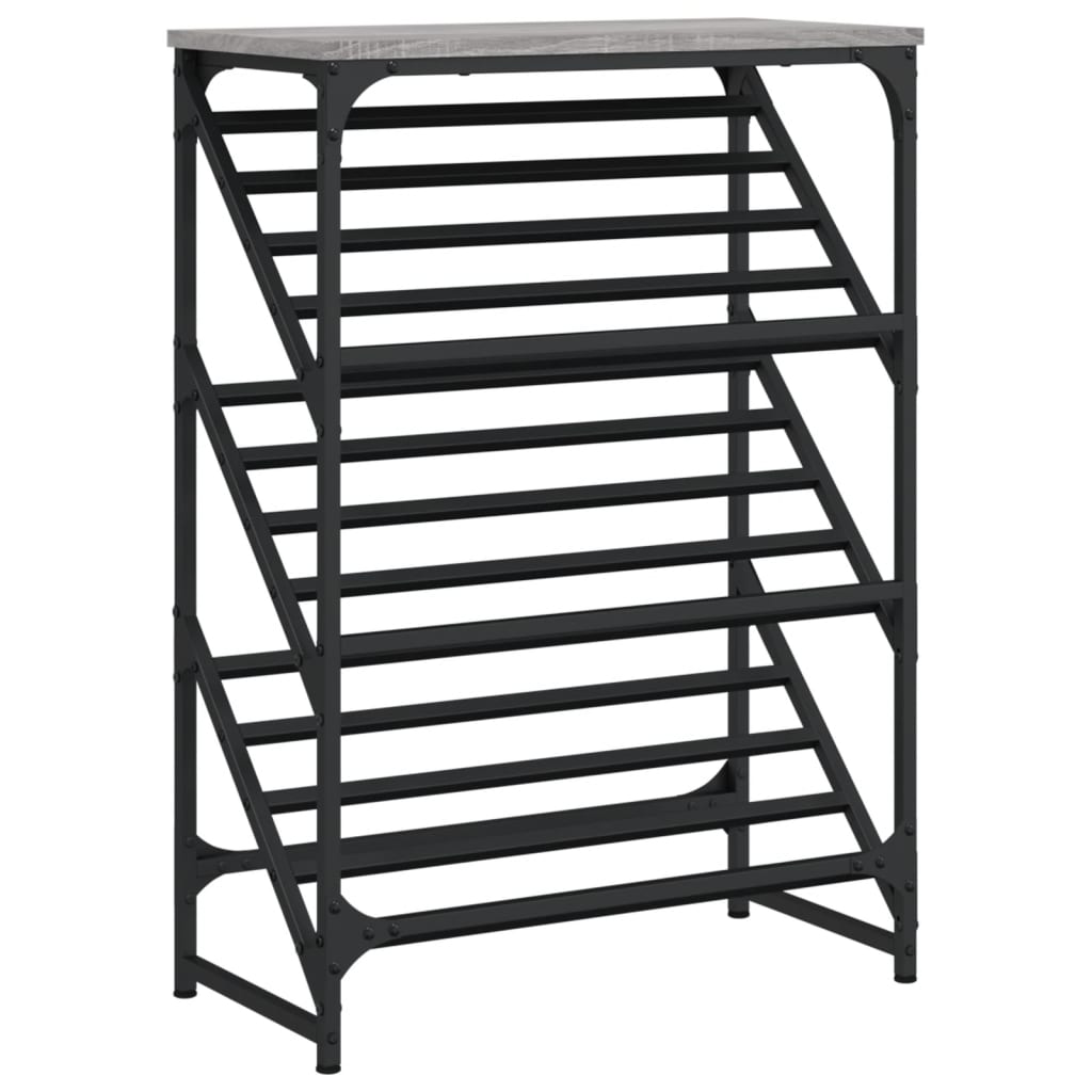 Vidaxl Shoe Rack 60x30x85 cm Forarbejdet trægrå sonoma