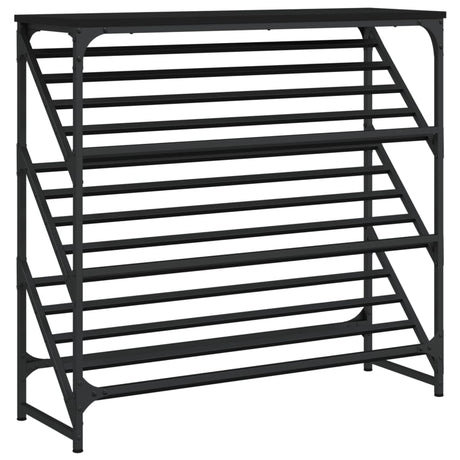 Vidaxl schoenenrek 90x30x85 cm bewerkt hout zwart