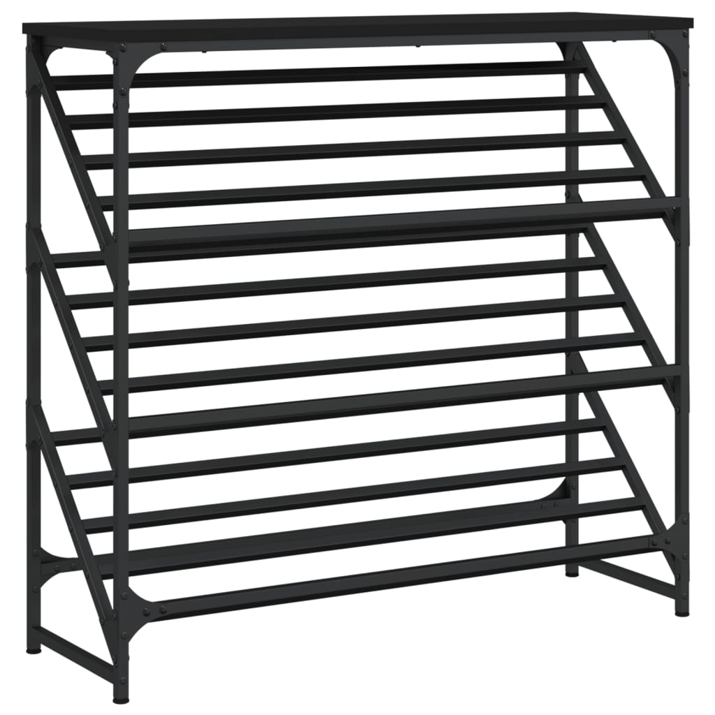 Vidaxl Shoe Rack 90x30x85 cm de madera procesada negra