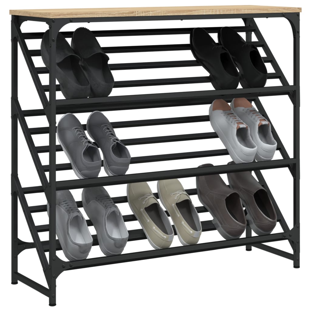 Vidaxl Shoe Rack 90x30x85 cm Behandlet tre Sonoma eik farget