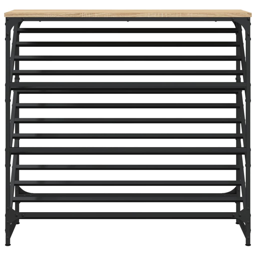 Vidaxl schoenenrek 90x30x85 cm bewerkt hout sonoma eikenkleurig