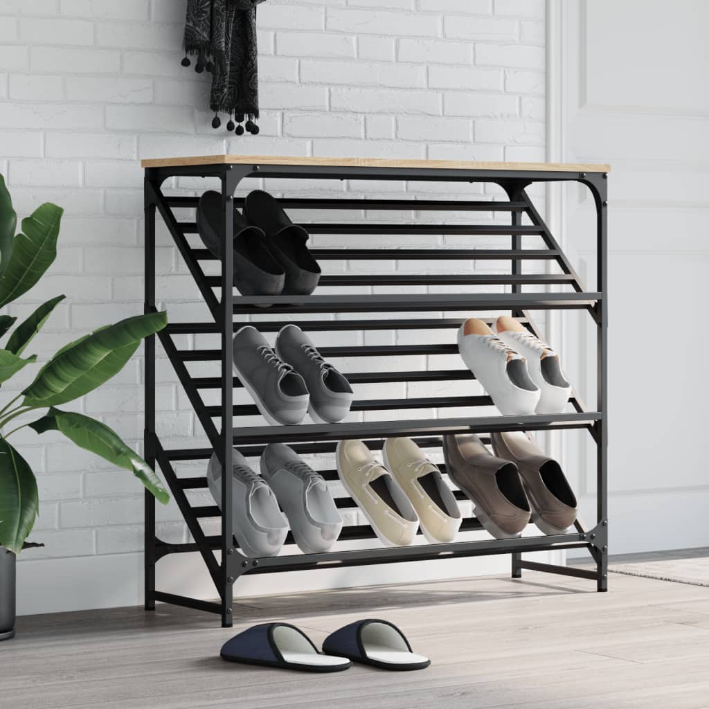 VidaXL shoe rack 90x30x85 cm processed wood Sonoma oak colored