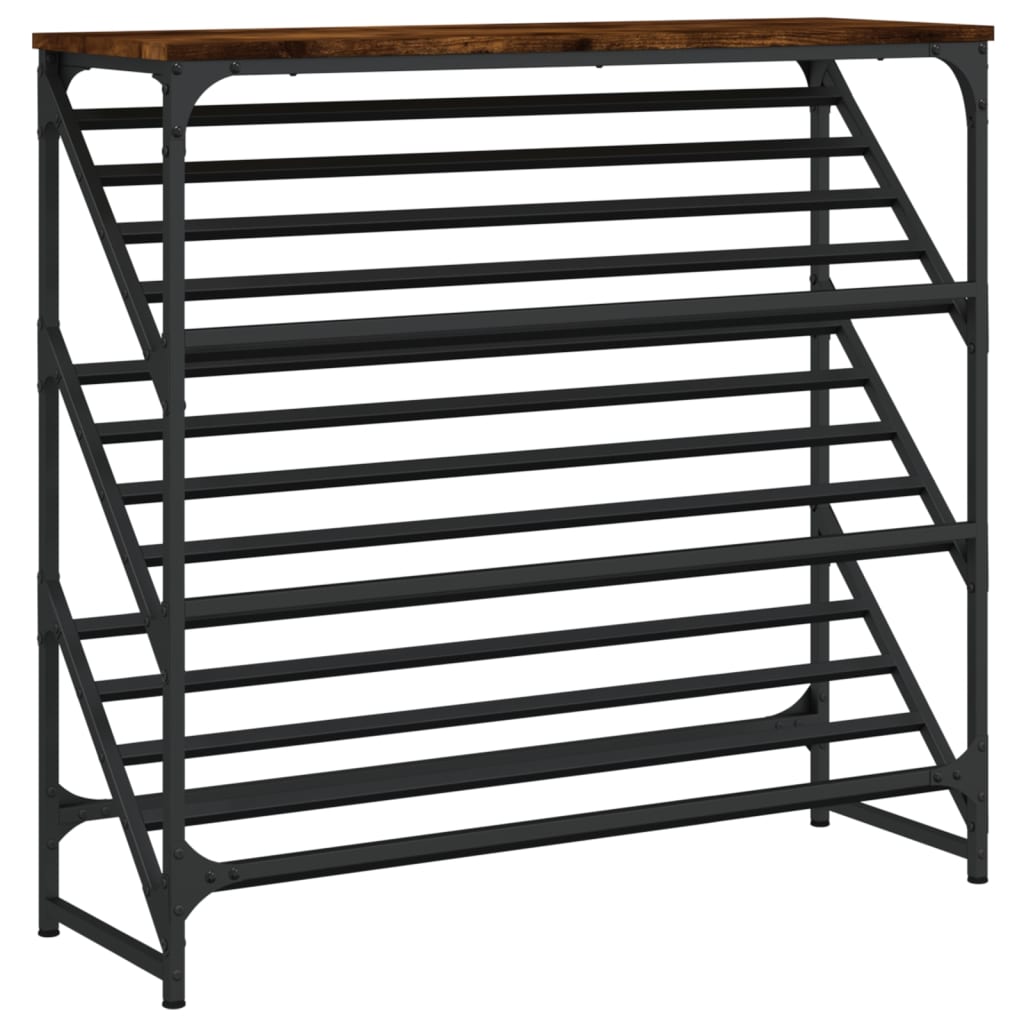 VidaXL shoe rack 90x30x85 cm processed wood smoked oak colored