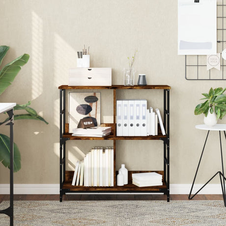 Vidaxl boekenrek 78,5x33x82 cm bewerkt hout gerookt eikenkleurig