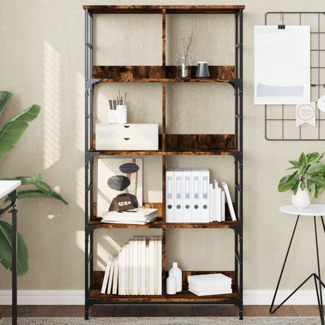 Vidaxl boekenrek 78,5x33x153 cm bewerkt hout gerookt eikenkleurig