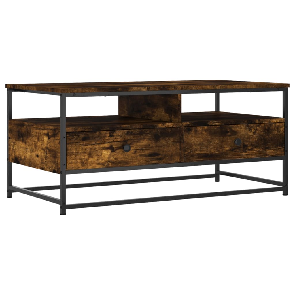 Vidaxl salontafel 100x51x45 cm bewerkt hout gerookt eikenkleurig