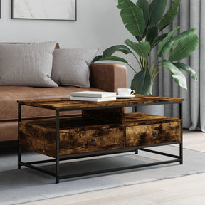 Vidaxl salontafel 100x51x45 cm bewerkt hout gerookt eikenkleurig