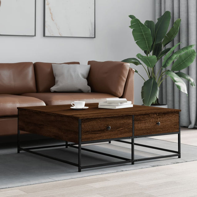 Vidaxl salontafel 100x99x40 cm bewerkt hout bruin eikenkleur