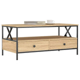 Vidaxl salontafel 100x51x45 cm bewerkt hout sonoma eikenkleurig