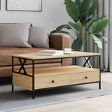 Vidaxl salontafel 100x51x45 cm bewerkt hout sonoma eikenkleurig