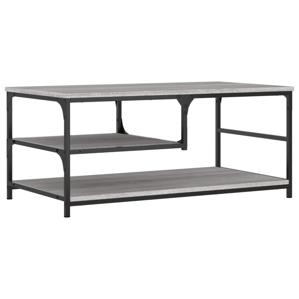 Vidaxl salontafel 90x49x40 cm bewerkt hout grijs sonoma eikenkleurig