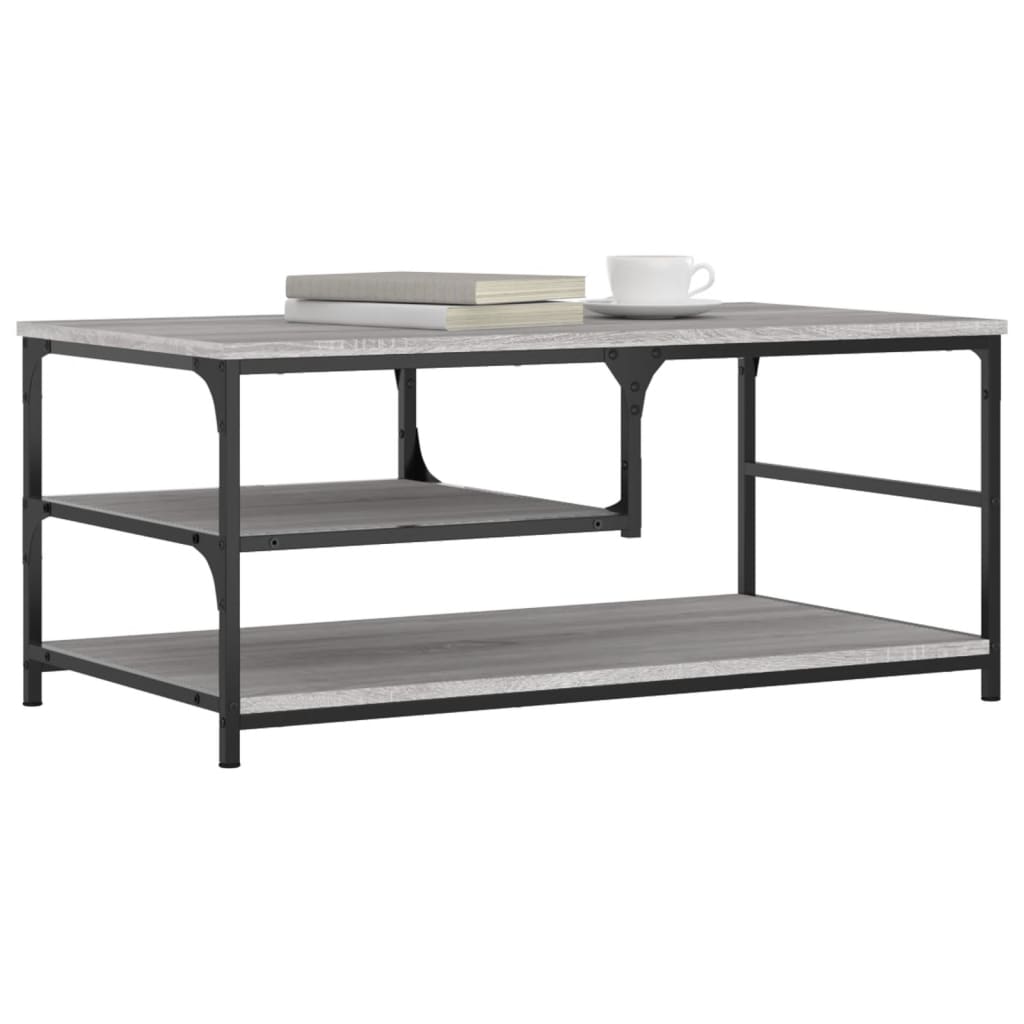 Vidaxl salontafel 90x49x40 cm bewerkt hout grijs sonoma eikenkleurig