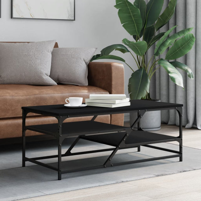 Vidaxl salontafel 100x49x40 cm bewerkt hout zwart