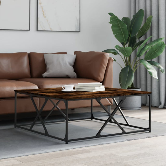 Vidaxl salontafel 100x100x40 cm bewerkt hout gerookt eikenkleurig