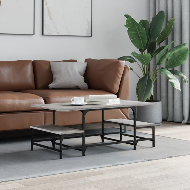 Vidaxl salontafel 100x50,5x40 cm bewerkt hout grijs sonoma