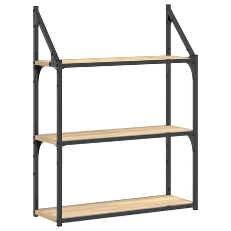 Vidaxl wandrek 3-laags 60x21x78,5 cm bewerkt hout sonoma eikenkleurig