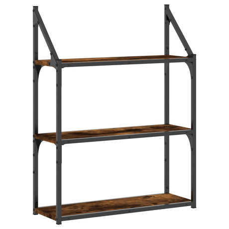 Vidaxl wandrek 3-laags 60x21x78,5 cm bewerkt hout gerookt eikenkleurig