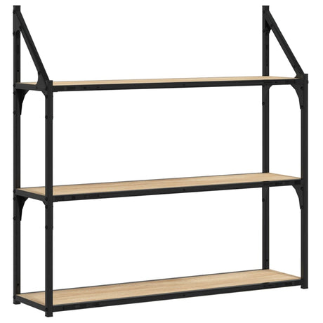 Vidaxl wandrek 3-laags 80x21x78,5 cm bewerkt hout sonoma eikenkleurig