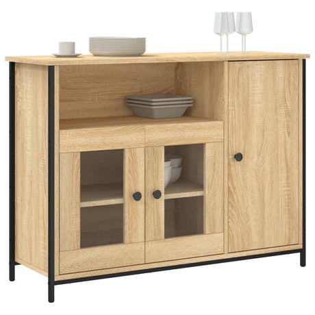 Vidaxl dressoir 100x35x75 cm bewerkt hout sonoma eikenkleurig