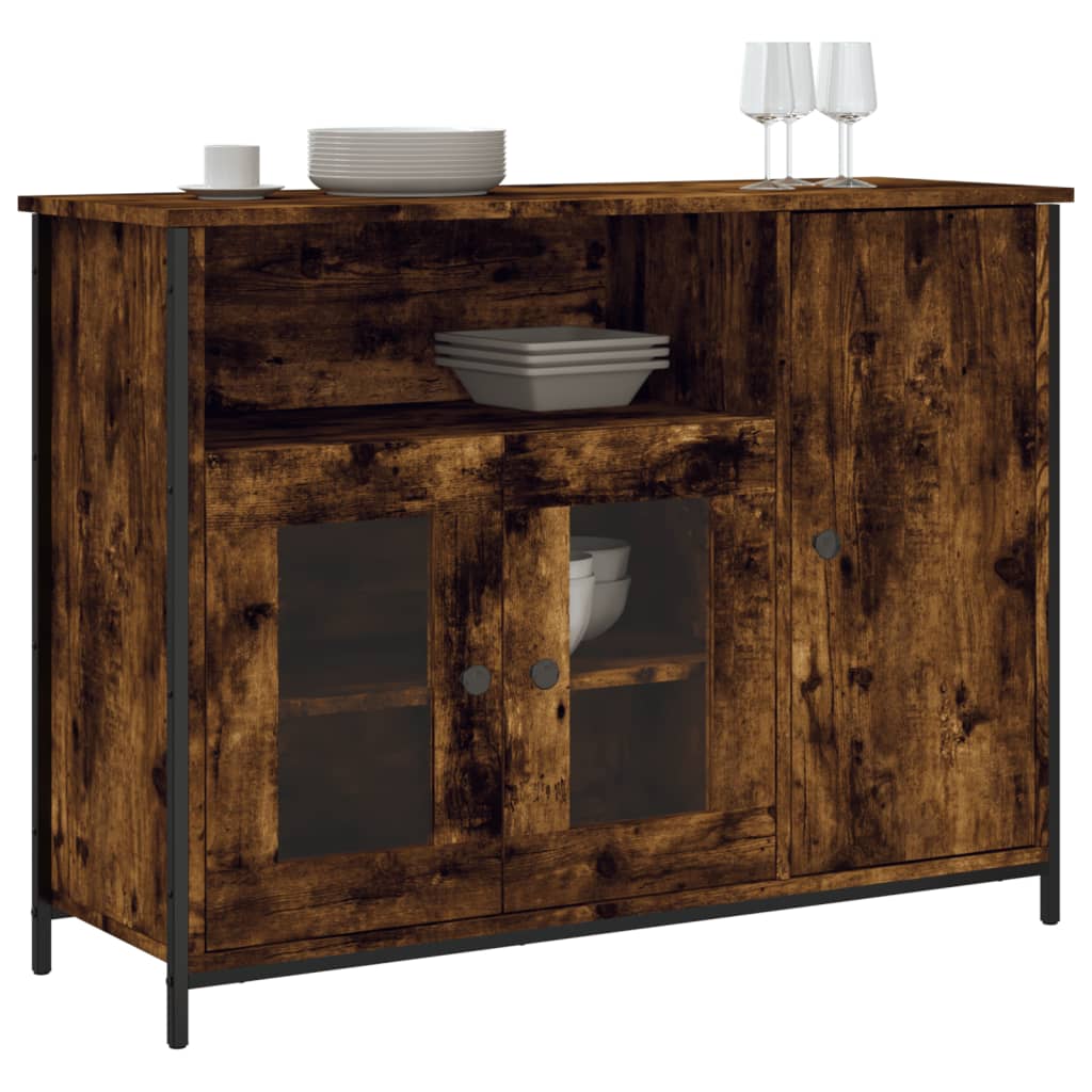 Vidaxl dressoir 100x35x75 cm bewerkt hout gerookt eikenkleurig