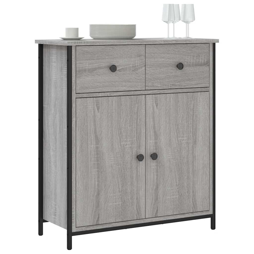 Vidaxl dressoir 70x30x80 cm bewerkt hout grijs sonoma