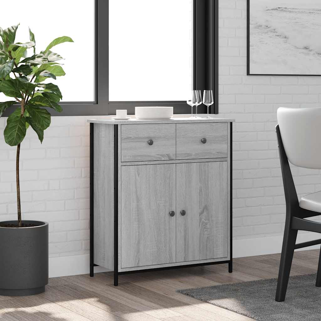 Vidaxl dressoir 70x30x80 cm bewerkt hout grijs sonoma