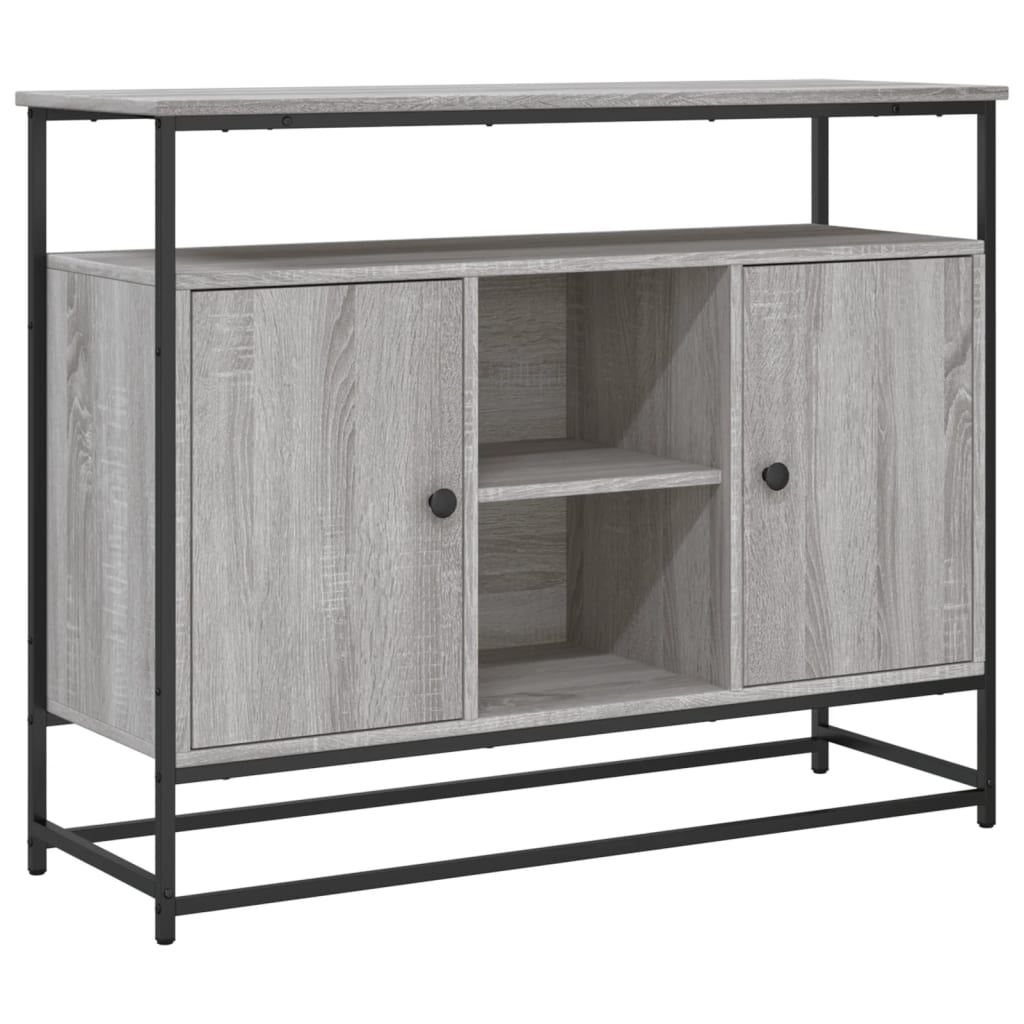 Vidaxl dressoir 100x35x80 cm bewerkt hout grijs sonoma