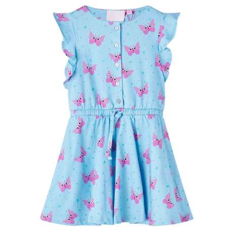 Vidaxl kinderjurk met knopen zonder mouwen 104 blauw