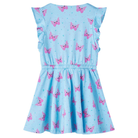 Vidaxl kinderjurk met knopen zonder mouwen 128 blauw