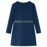 Vidaxl kinderjurk met lange mouwen 104 marineblauw
