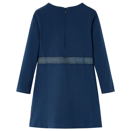 Vidaxl kinderjurk met lange mouwen 104 marineblauw