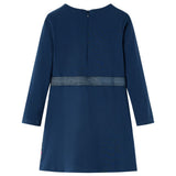 Vidaxl kinderjurk met lange mouwen 128 marineblauw