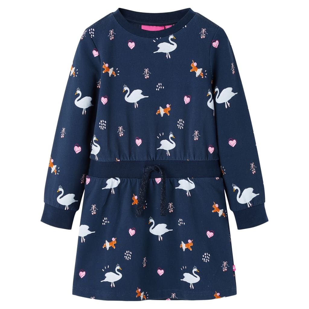 Abito per bambini Vidaxl con maniche lunghe 92 blu navy