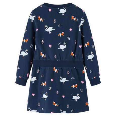 Vidaxl kinderjurk met lange mouwen 104 marineblauw