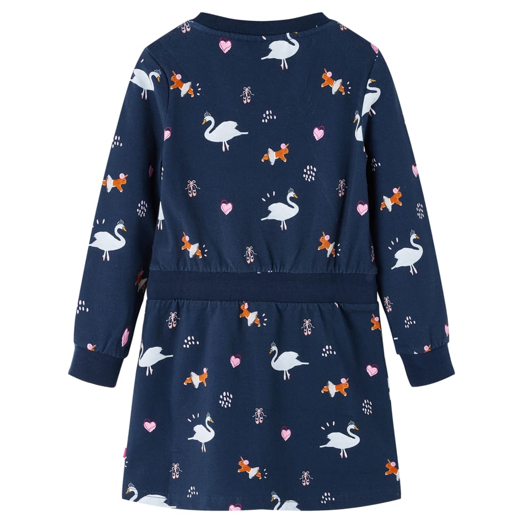 Abito per bambini Vidaxl con maniche lunghe 116 blu navy