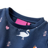 Vidaxl kinderjurk met lange mouwen 116 marineblauw