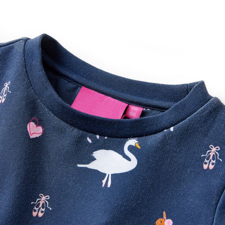 Vidaxl kinderjurk met lange mouwen 116 marineblauw
