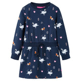 Abito per bambini Vidaxl con maniche lunghe 140 blu navy