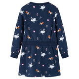 Vidaxl kinderjurk met lange mouwen 140 marineblauw