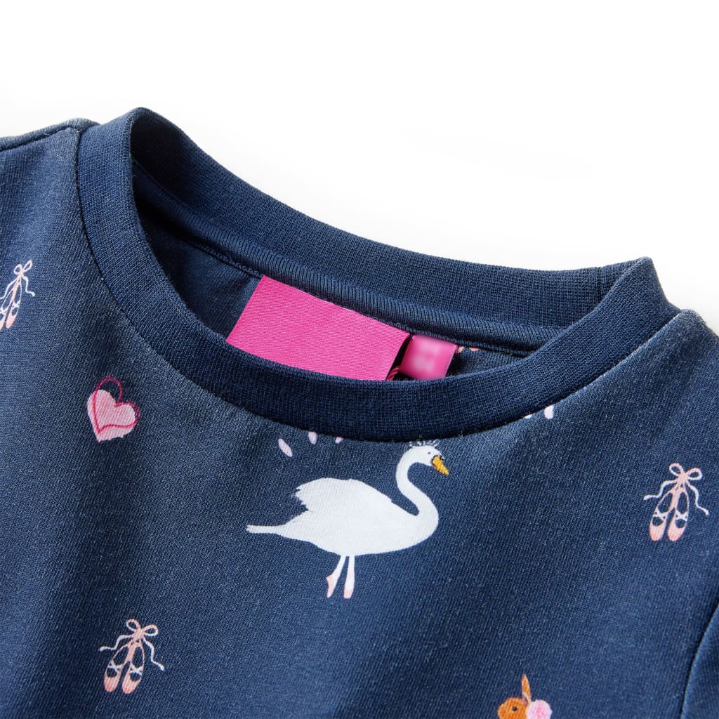 Abito per bambini Vidaxl con maniche lunghe 140 blu navy