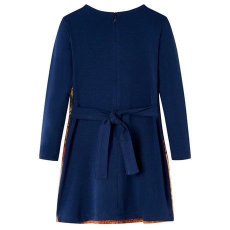 Vidaxl kinderjurk met lange mouwen 116 marineblauw