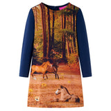 Vidaxl kinderjurk met lange mouwen 128 marineblauw