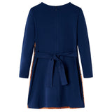 Abito per bambini Vidaxl con maniche lunghe 140 blu navy