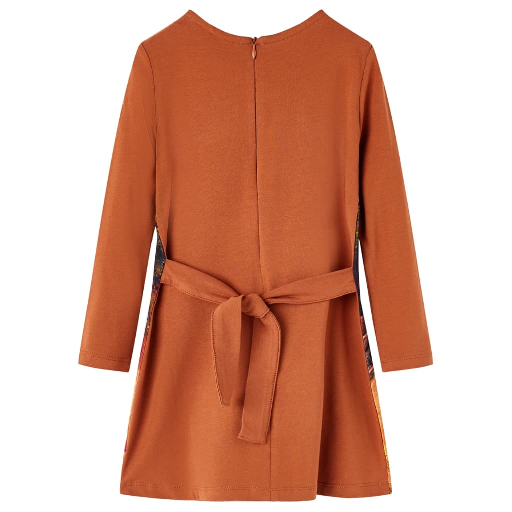 Vidaxl Robe pour enfants à manches longues 116 cognac colorée