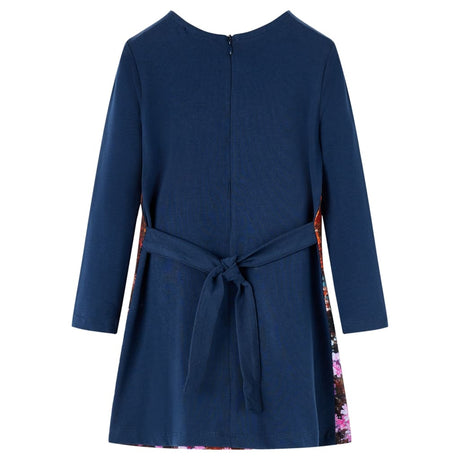 Vidaxl kinderjurk met lange mouwen 128 marineblauw
