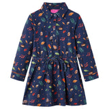 Vidaxl children's dress with long sleeves 92 navy blue