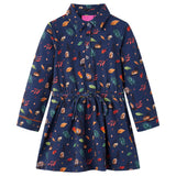 Vidaxl kinderjurk met lange mouwen 92 marineblauw