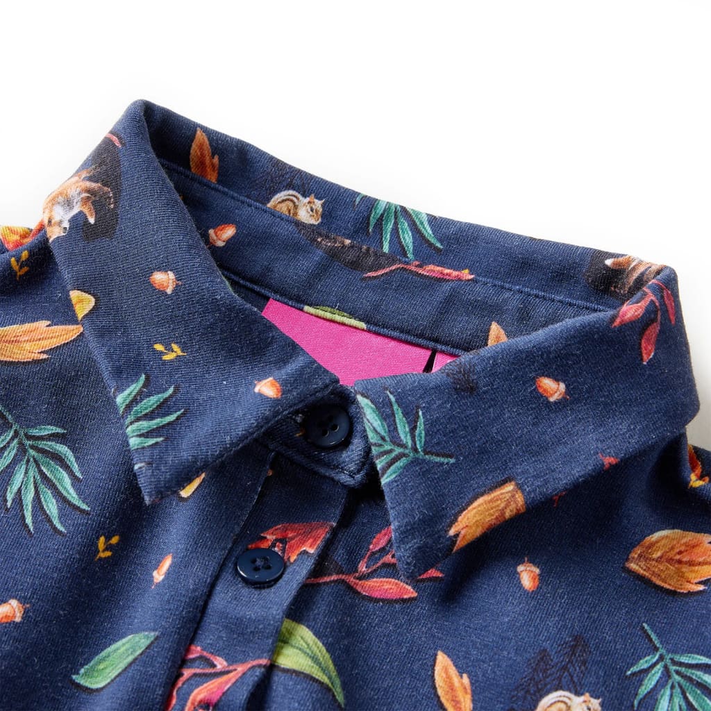 Vidaxl kinderjurk met lange mouwen 104 marineblauw